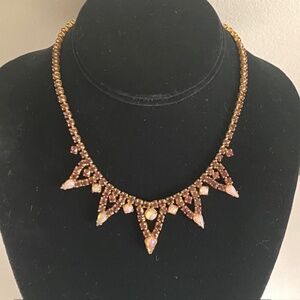 RARE Juliana Delizza & Elster Rhinestone Opal Cabochons Necklace